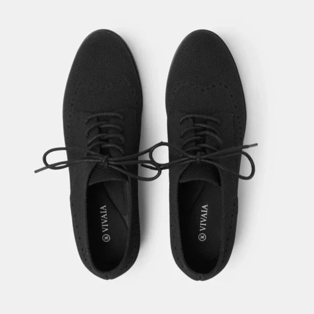 VIVAIA Wingtip Oxford Dress Shoes in Black Size 8 EUR 39